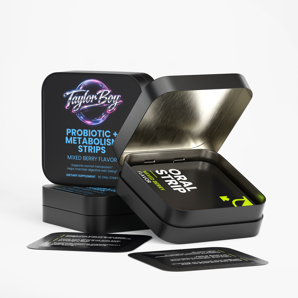 Taylor Boy™ Probiotic + Metabolism Strips — 10 Billion CFU • Gut Balance • On‑The‑Go Wellness