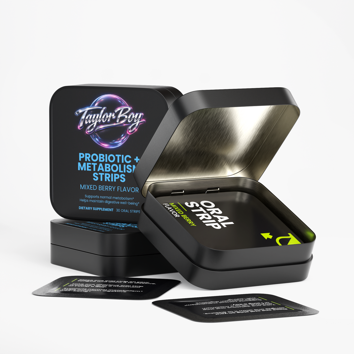 Taylor Boy™ Probiotic + Metabolism Strips — 10 Billion CFU • Gut Balance • On‑The‑Go Wellness