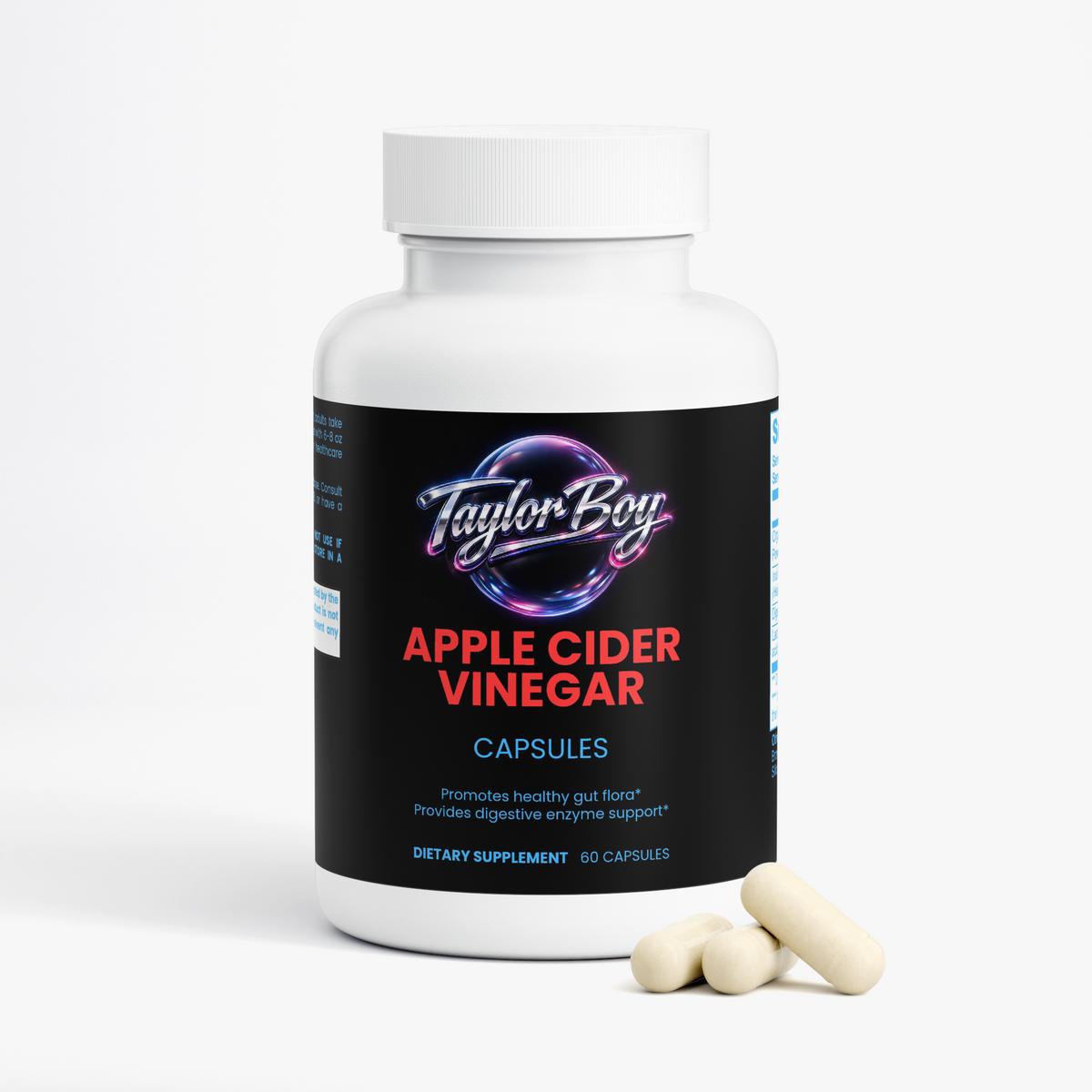 Apple Cider Vinegar Capsules - No harsh taste - just a simple capsule to support weight loss and digestive health