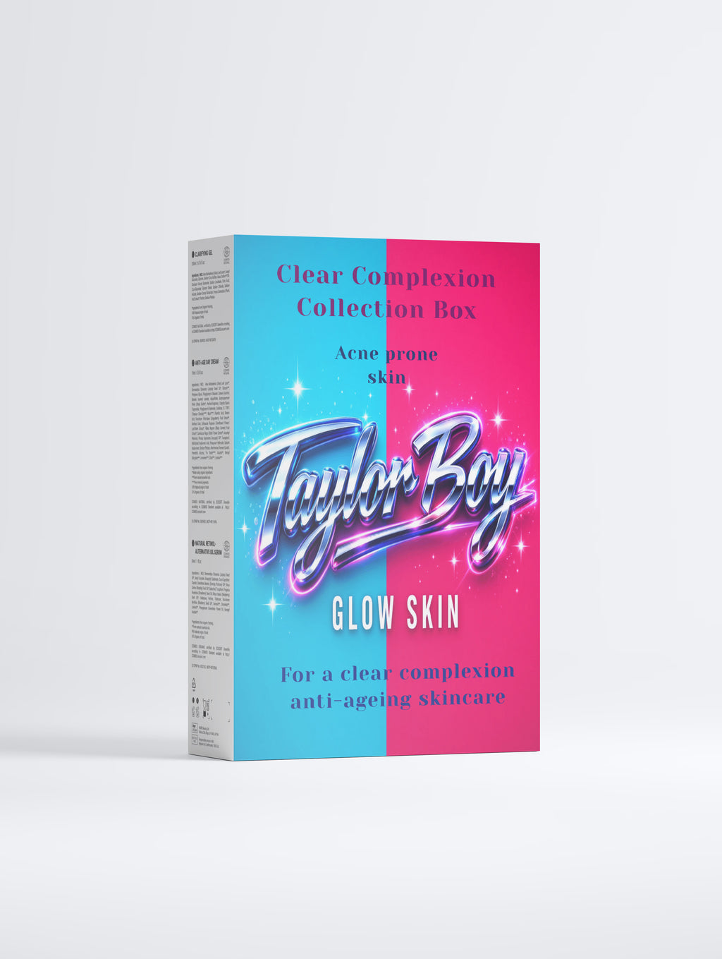 Taylor Boy Clear Complexion Collection Box - a thoughtfully designed trio that targets blemish-prone skin and provides anti-ageing benefits while promoting hydration and balance.